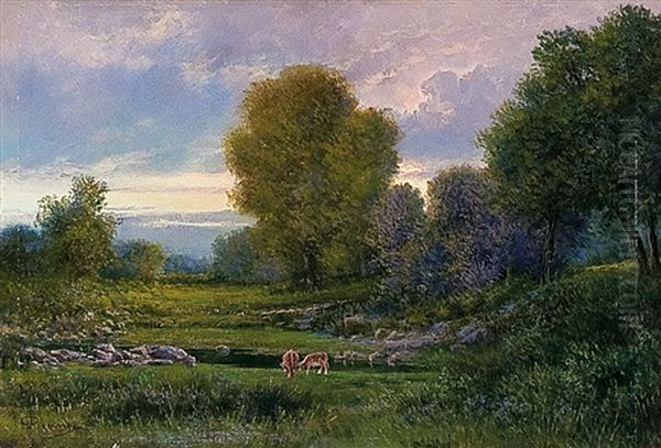 Verso Il Tramonto, Dintorni Di Bibiana Oil Painting by Giovanni Pisano