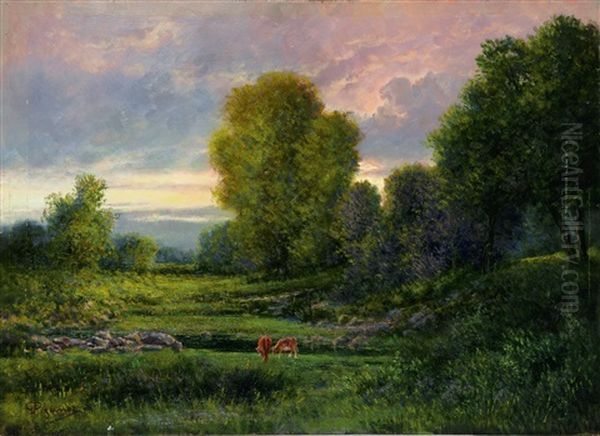 Verso Il Tramonto-dintorni Di Bibiana Oil Painting by Giovanni Pisano