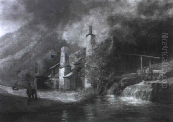 Zuflucht Vor Dem Gewitter Oil Painting by Carl Pischinger