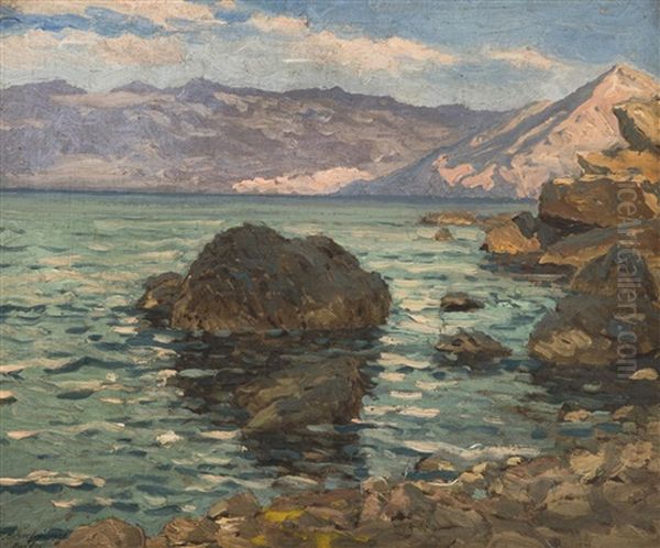 Motif From Dalmatia Oil Painting by Joseph Pisecky