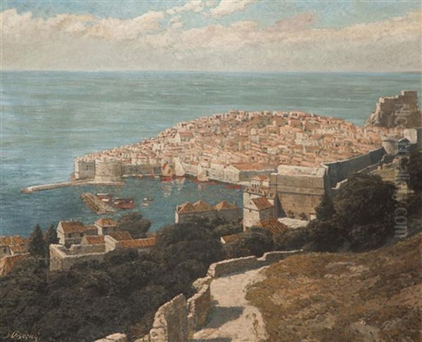 Blick Auf Dubrovnik Oil Painting by Joseph Pisecky