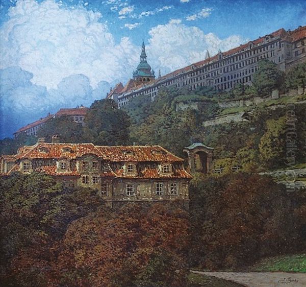 Gardens Of Prague Castle Oil Painting by Joseph Pisecky