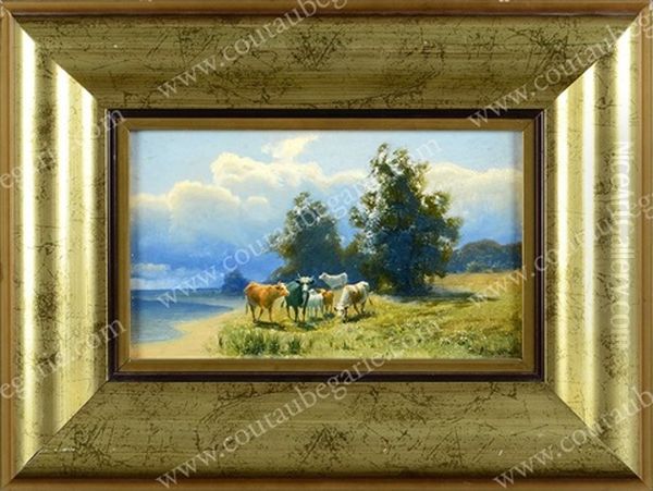 Vaches Dans Un Pre Oil Painting by Aleksei Aleksandrovich Pisemsky