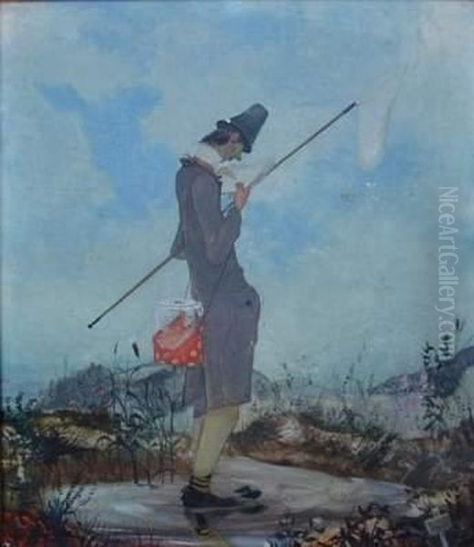 Le Chasseur De Papillons Oil Painting by Kleofas Bogailei