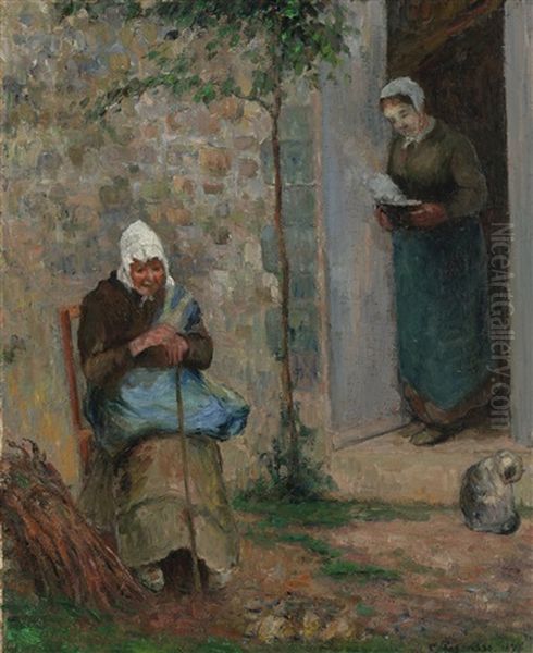 La Charite Oil Painting by Camille Pissarro