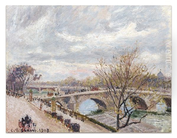 Le Pont-royal, Apres-midi, Temps Couvert, 4e Serie Oil Painting by Camille Pissarro