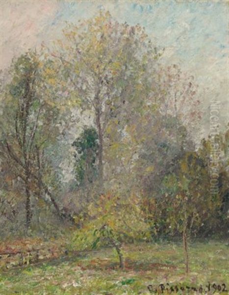 Gelee Blanche A Eragny Oil Painting by Camille Pissarro