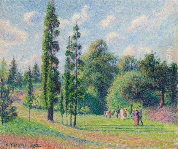 Jardin De Kew, Londres, Pres D'un Etang Oil Painting by Camille Pissarro