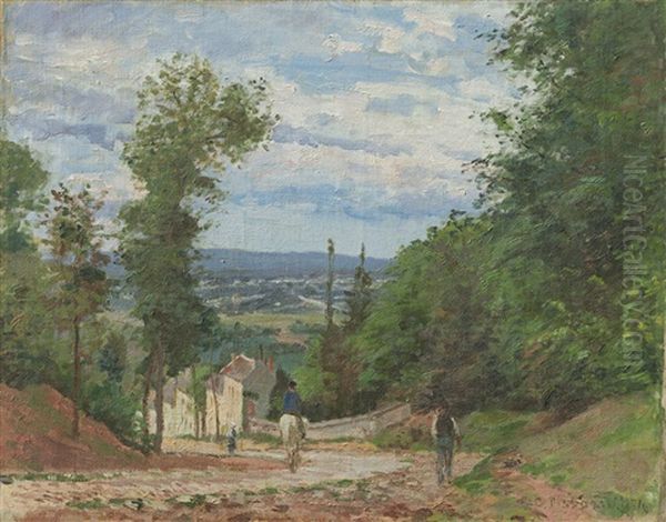 La Route De Marly, Louveciennes Oil Painting by Camille Pissarro