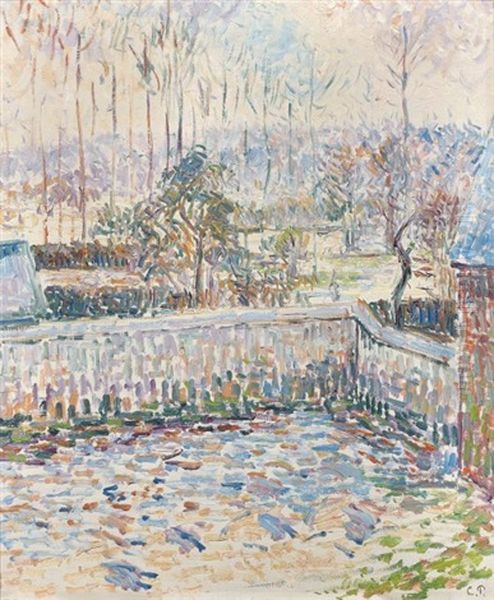 Effet De Neige A Eragny Oil Painting by Camille Pissarro