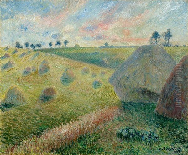 Paysage Avec Meules, Osny Oil Painting by Camille Pissarro