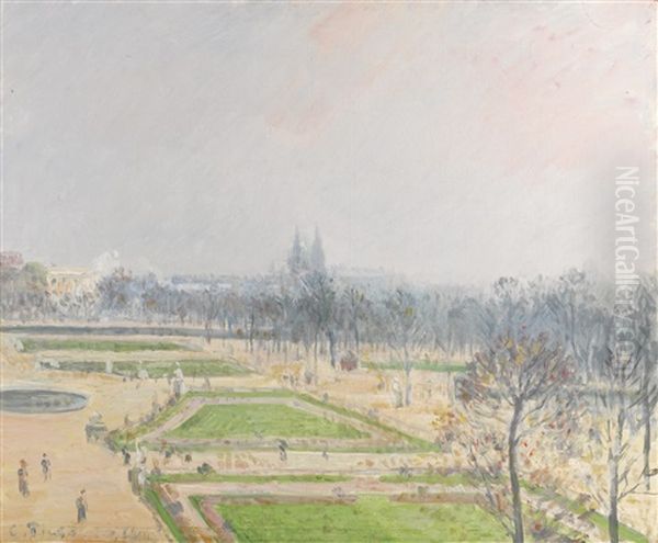 Le Jardin Des Tuileries, Brume by Camille Pissarro