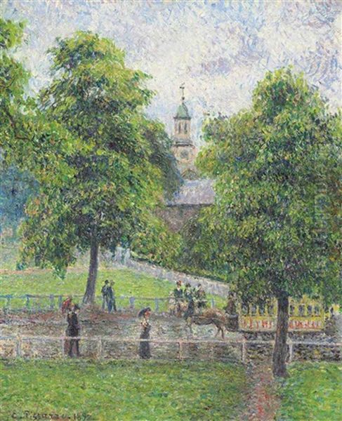 Saint Anne's Church A Kew, Londres Oil Painting by Camille Pissarro