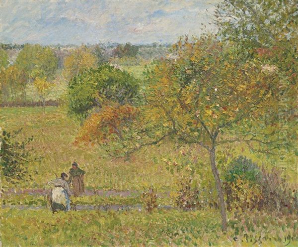 Automne A Eragny Oil Painting by Camille Pissarro