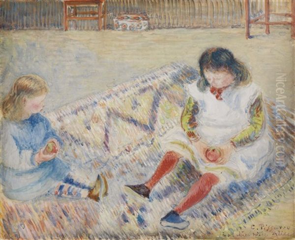 Etude Pour Les Enfants De L'artiste Oil Painting by Camille Pissarro