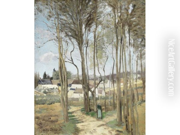 Le Village A Travers Les Arbres Oil Painting by Camille Pissarro