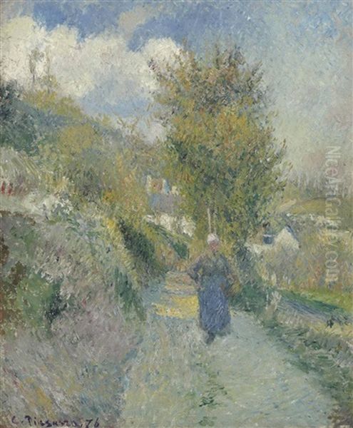 Chemin De Pontoise, Auvers-sur-oise Oil Painting by Camille Pissarro