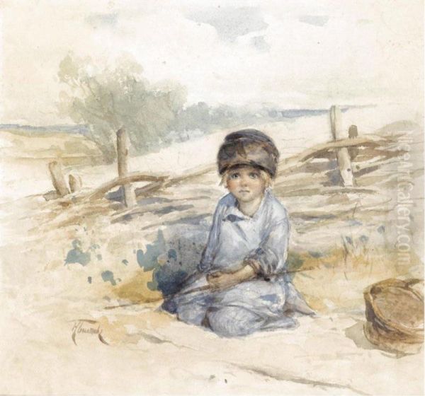 Peasant Boy Oil Painting by Nikolai Alekseevich Bogatov