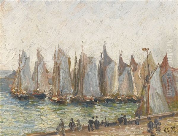 Regates Dans Le Port Du Havre Oil Painting by Camille Pissarro