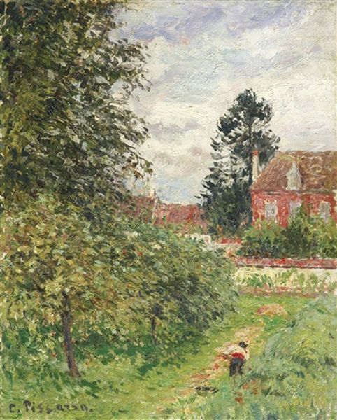 La Maison Des Anglais, Eragny Oil Painting by Camille Pissarro