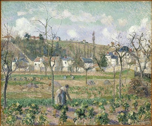 Le Jardin De Maubuisson, Pontoise, La Mere Bellette Oil Painting by Camille Pissarro