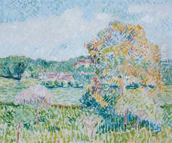 Le Grand Noyer A Eragny, Automne Oil Painting by Camille Pissarro