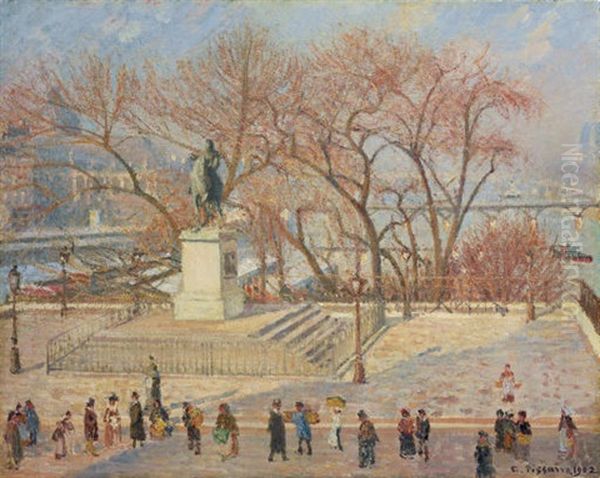 Statue D'henri Iv, Matin, Soleil Oil Painting by Camille Pissarro