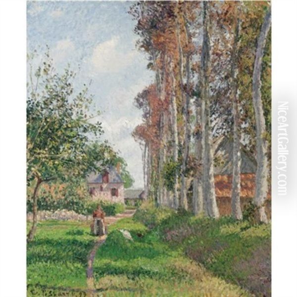 Le Verger Du Manoir D'ango, Varengeville, Matin Oil Painting by Camille Pissarro