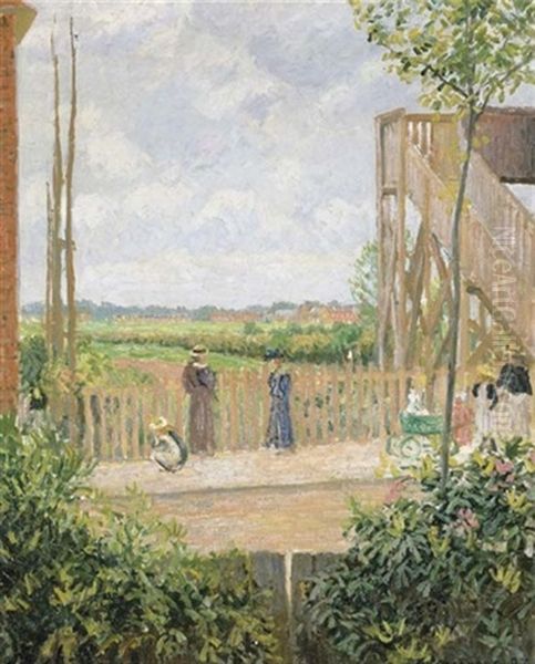 Bedford Park, Bath Road (la Passerelle, Londres) Oil Painting by Camille Pissarro