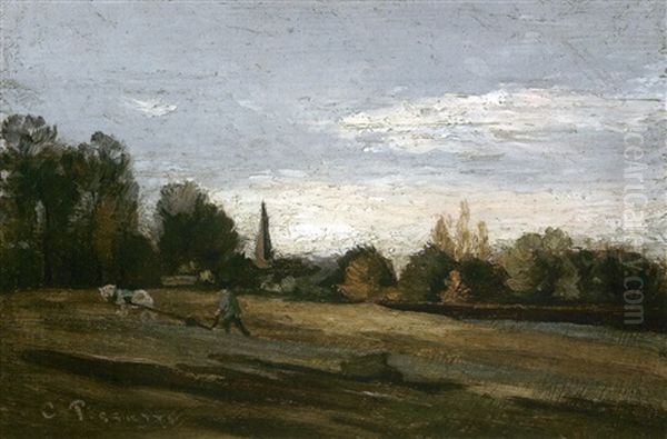 Le Laboureur Oil Painting by Camille Pissarro