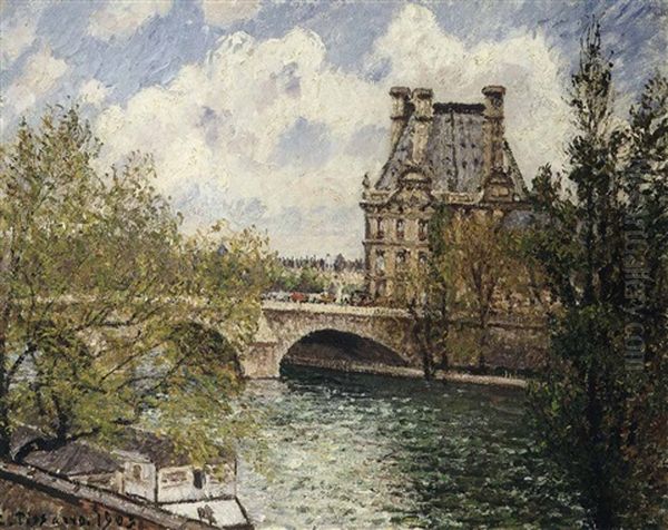 Le Pavillion De Flore Et Le Pont Royal Oil Painting by Camille Pissarro