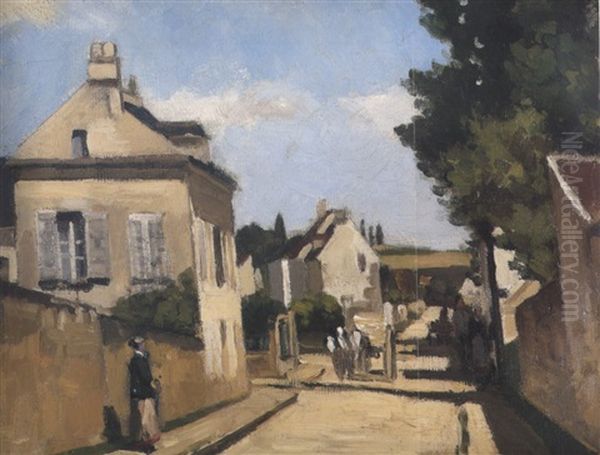 Rue De Village Oil Painting by Camille Pissarro