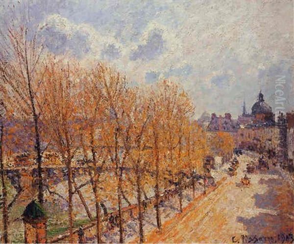 Quai Malaquais, Matin, Soleil Oil Painting by Camille Pissarro