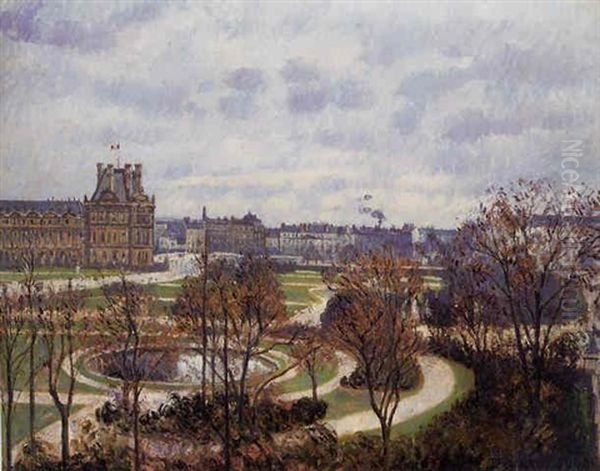 Vue Des Tuileries, Matin Oil Painting by Camille Pissarro