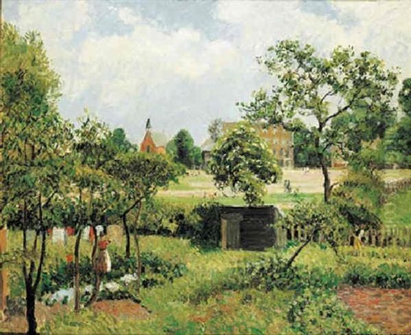 Stamford Brook Common, London Oil Painting by Camille Pissarro