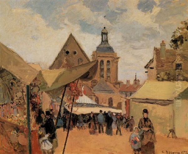 Fete De Septembre, Pontoise Oil Painting by Camille Pissarro