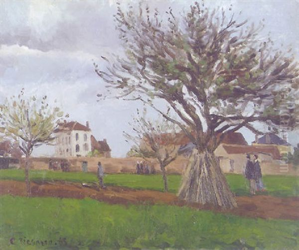 Pommiers A Pontoise (la Maison D Pere Gallien) Oil Painting by Camille Pissarro