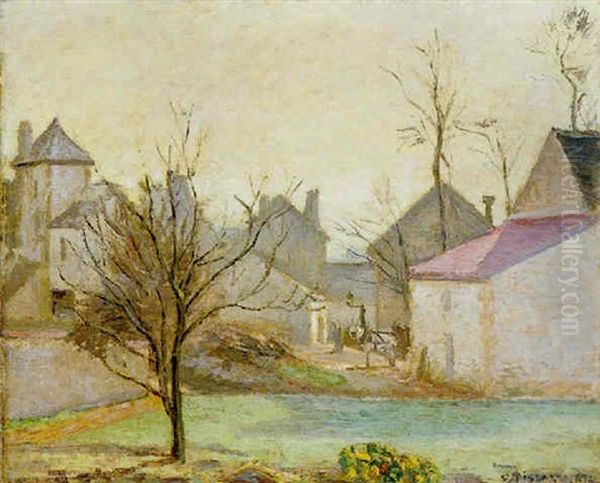 Cour De Ferme A Pontoise Oil Painting by Camille Pissarro