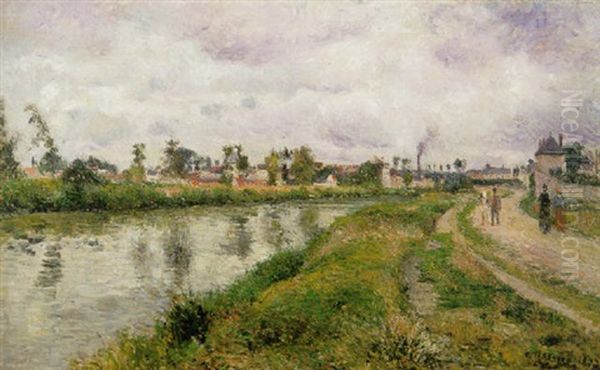 Les Bords De L'oise Oil Painting by Camille Pissarro