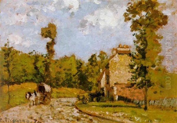 La Route De Port-marly Oil Painting by Camille Pissarro