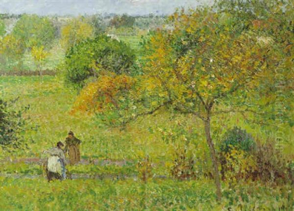 Automne A Eragny Oil Painting by Camille Pissarro