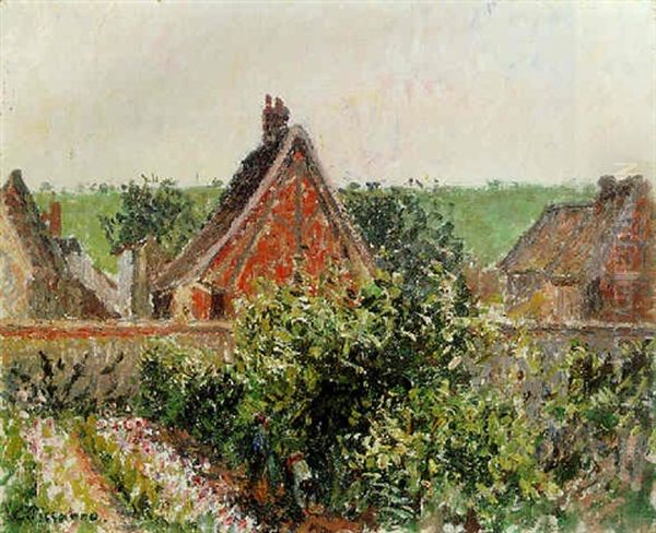 La Recolte Dans Le Verger, Eragny Oil Painting by Camille Pissarro