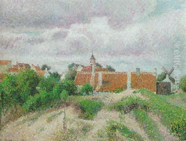 Le Village De Knocke, Belgique Oil Painting by Camille Pissarro