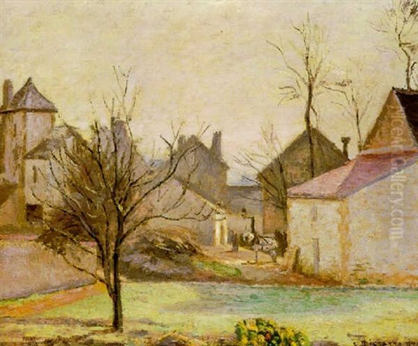 Cour De Ferme A Pontoise Oil Painting by Camille Pissarro