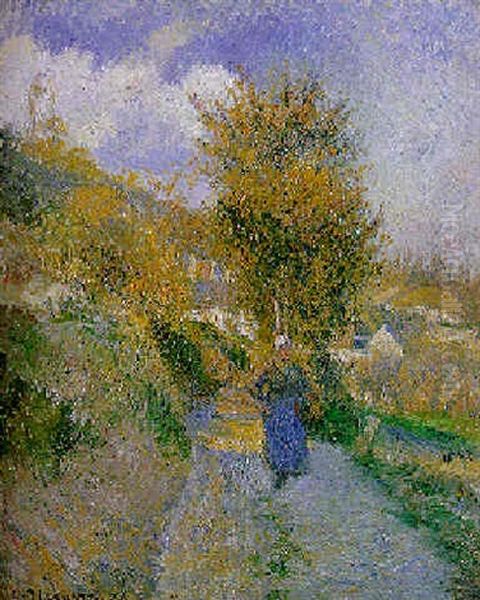 La Sente Du Chou, Pontoise Oil Painting by Camille Pissarro