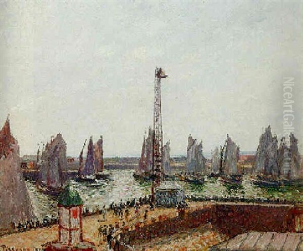 Avant-port Et Anse Des Pilotes, Le Havre Oil Painting by Camille Pissarro