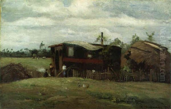 La Roulotte by Camille Pissarro