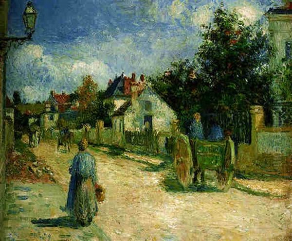 Route A Pontoise Oil Painting by Camille Pissarro