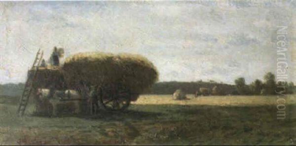 La Moisson Oil Painting by Camille Pissarro