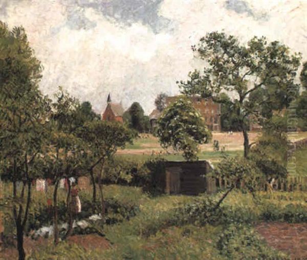 Vue De Stamford Brook Common Oil Painting by Camille Pissarro